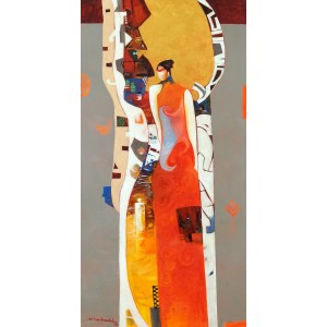 Shan Amrohvi, 34 x 32 inch, Acrylic On Canvas, Figurative Painting, AC-SA-149
